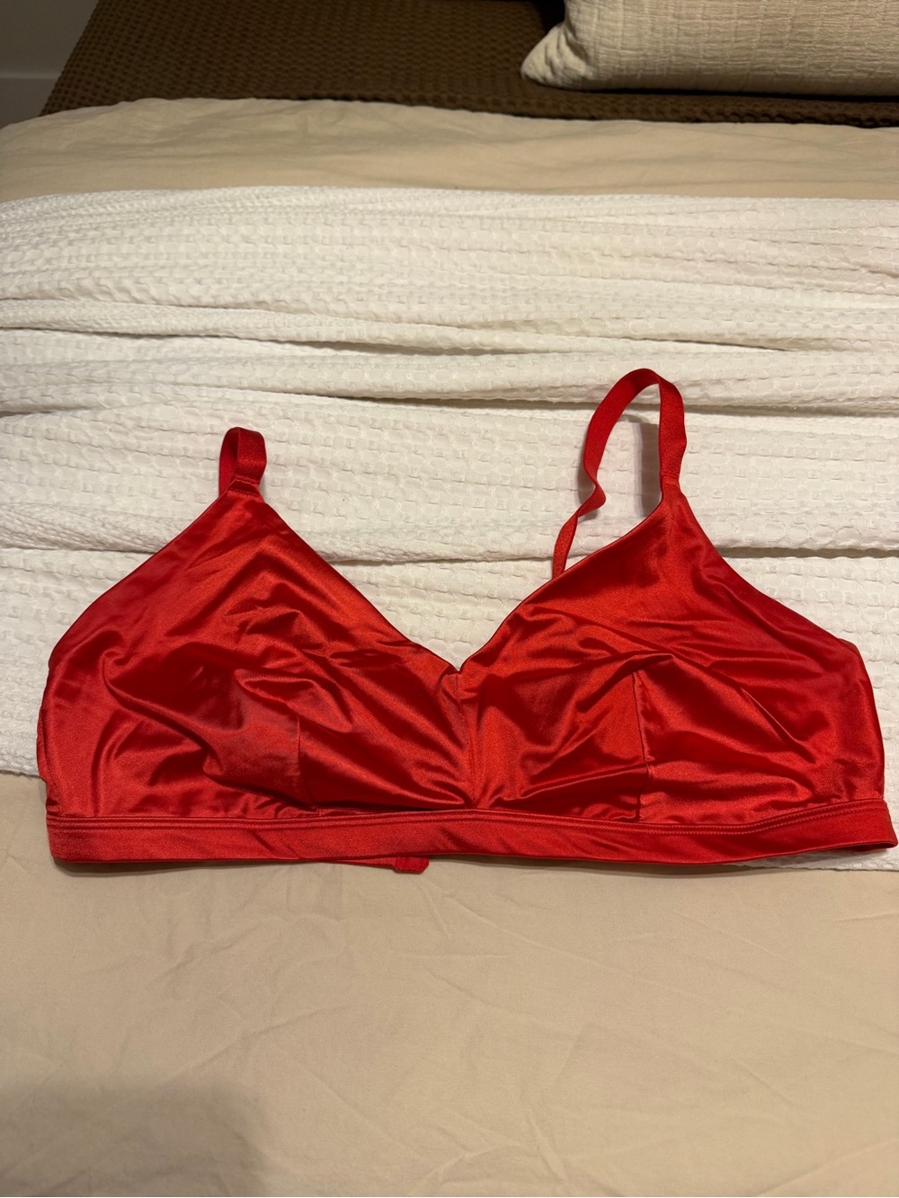 Auden Red Satin Wireless Bralette